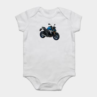 Blue GSX S1000 Bike Illustration Baby Bodysuit